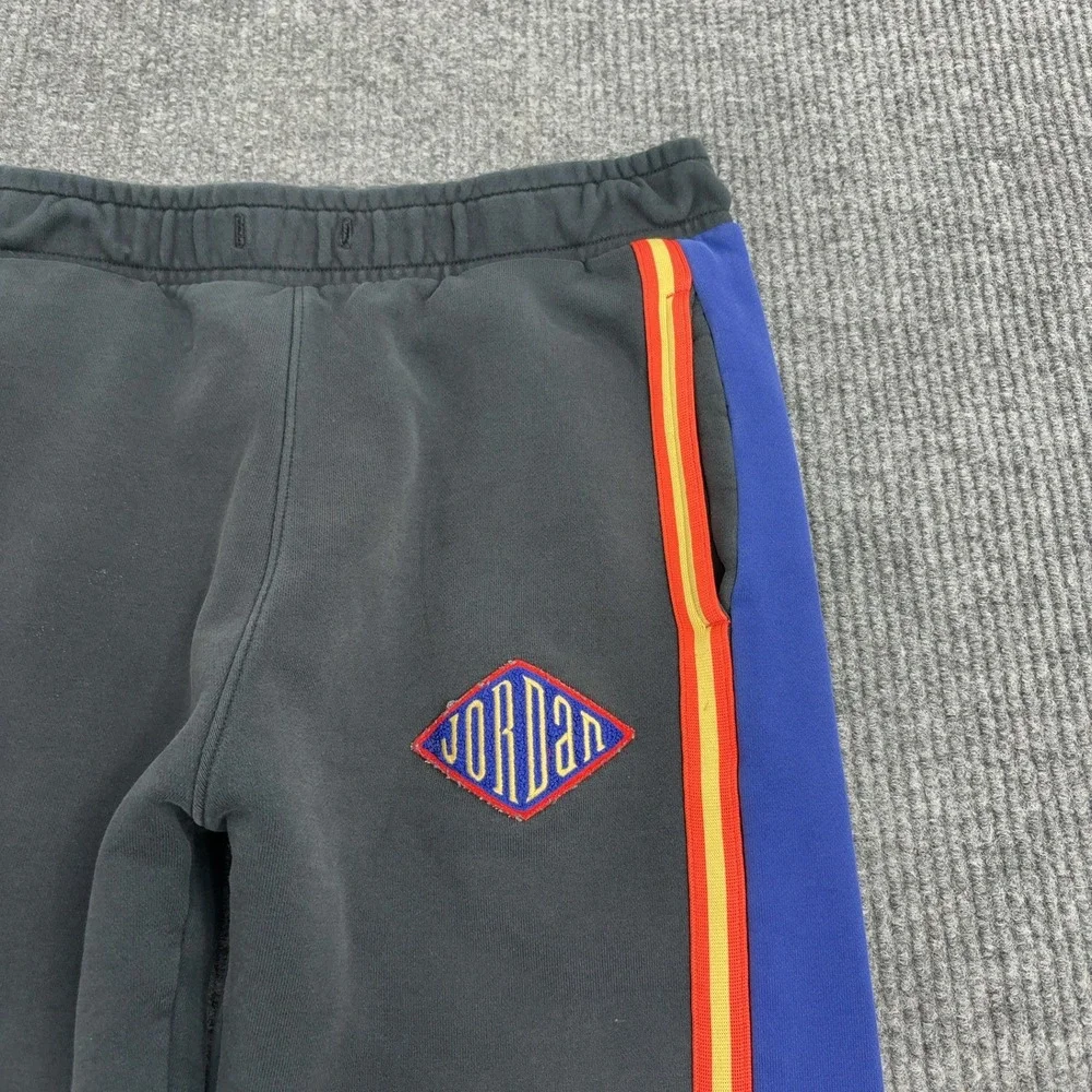 Jordan Sweatpants Mens‎ Black Blue Red Yellow Side Stripe Ankle Zip Athletic